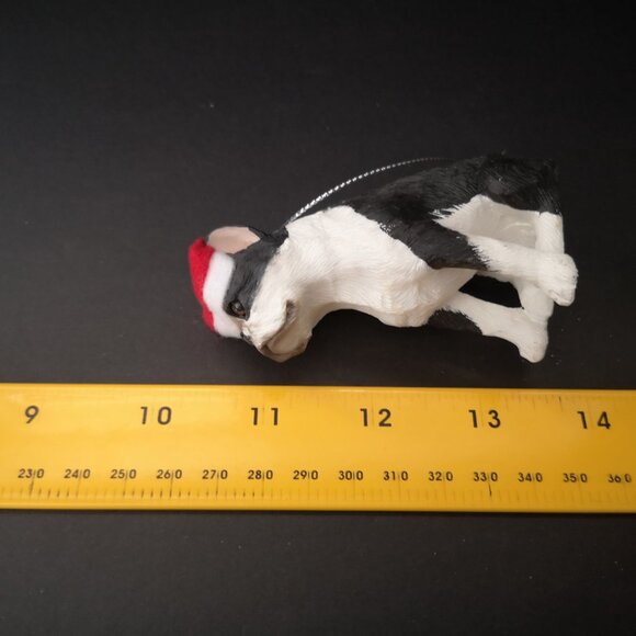 NIB Sandicast Hand Painted & Hand Cast Boston Terrier Christmas Ornament - Picture 6 of 6